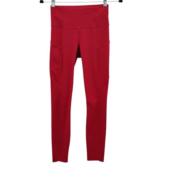 Lululemon 4 Fast Free 7/8 Tight II Non-Reflective Nulux 25" Red Leggings W5BXQS - Picture 1 of 5